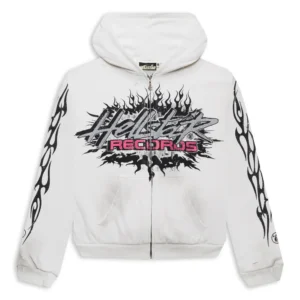 Hellstar Records Glitter Zip-Up - White