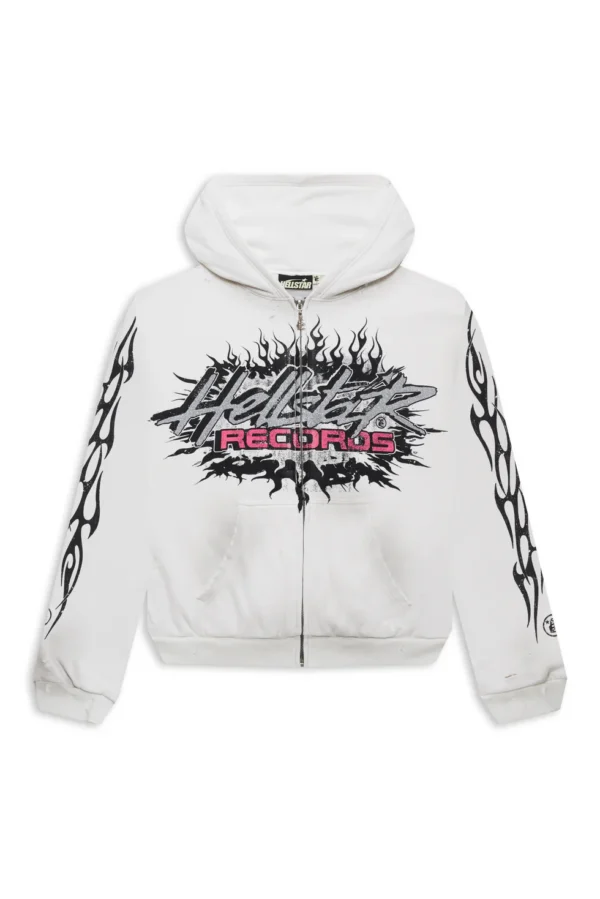 Hellstar Records Glitter Zip-Up - White