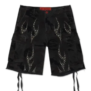 Hellstar Studded Cargo Shorts Brown