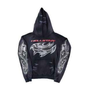 Black-Hellstar Airbrushed Skull Hoodie