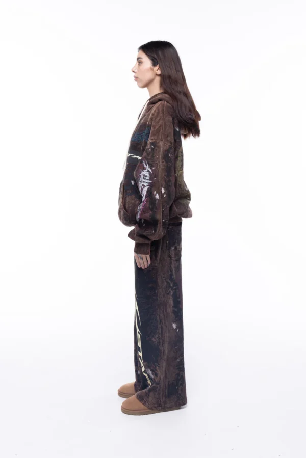 Hellstar Graffiti Hoodie Brown - Image 4