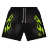 Hellstar Flame Shorts - Logo Green Black