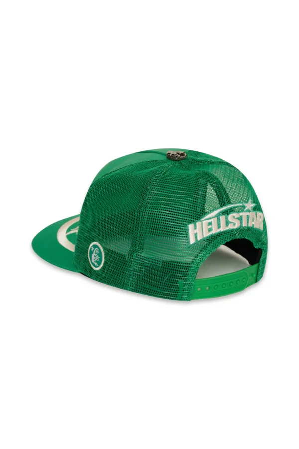 Green Hellstar Big Logo Trucker Snapback Hat - Image 3
