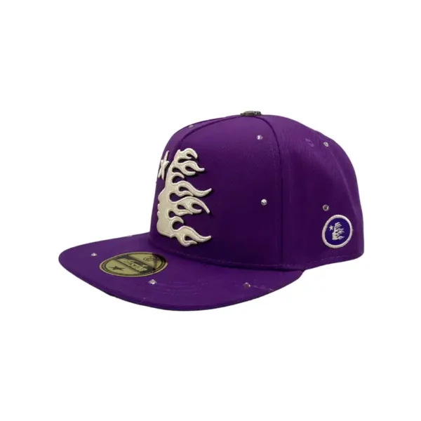 Purple Fitted Rhinestone Hat - Image 3