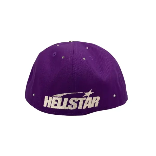 Purple Fitted Rhinestone Hat - Image 2