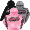 Pink Gray & Black Hoodies